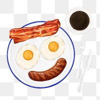 Smiling sunny side up png, breakfast food, transparent background