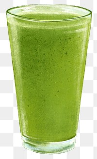 Green cold-pressed juice png sticker, transparent background