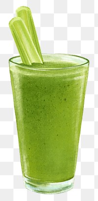 Green cold-pressed juice png sticker, transparent background