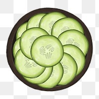 Seasoned cucumber salad png food sticker, transparent background