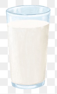 Glass of milk png sticker, transparent background