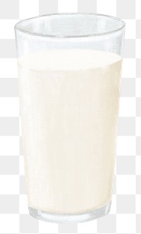 Glass of milk png sticker, transparent background