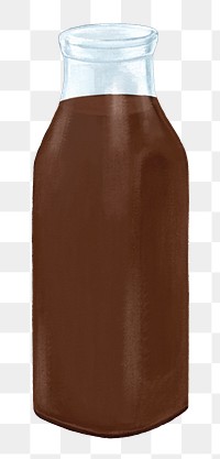 Chocolate milk jar png sticker, transparent background