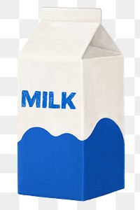 Milk carton png sticker, transparent background