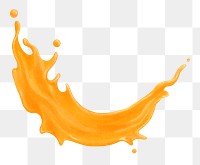 Orange juice splash png texture element, transparent background