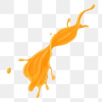 Orange juice splash png texture element, transparent background