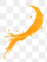 Orange juice splash png texture element, transparent background