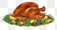 Thanksgiving turkey png food illustration, transparent background