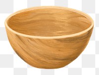 Wooden bowl png sticker, transparent background