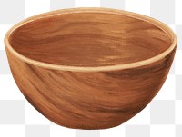 Wooden bowl png sticker, transparent background