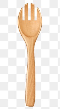 Wooden spork png sticker, transparent background