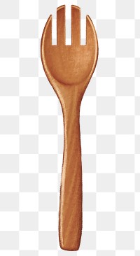 Wooden spork png sticker, transparent background