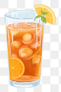 Iced lemon tea png sticker, transparent background