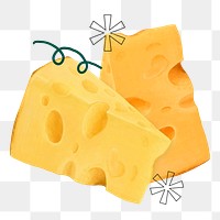 Alpine cheese png food sticker, transparent background