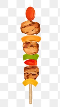 BBQ stick png food illustration, transparent background