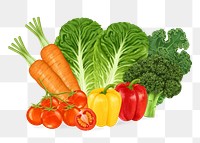 Various vegetables  png illustration, healthy food, transparent background