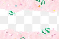 Pink cotton candy png border, transparent background