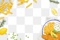 Fish and chips png frame, transparent background