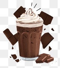 Iced chocolate png sticker, transparent background