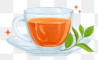 Hot tea png sticker, transparent background