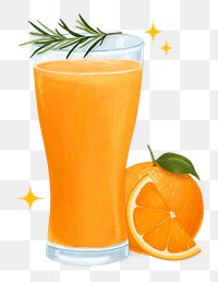 Orange juice png sticker, transparent background