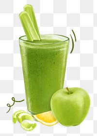 Celery apple juice png sticker, transparent background