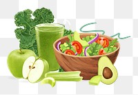 Healthy salad bowl  png illustration, diet food, transparent background