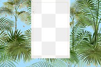 Tropical palm trees png frame, transparent design