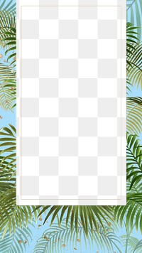 Tropical palm trees png frame, transparent design