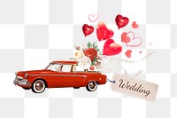 Wedding png word, collage art on transparent background