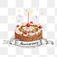 Anniversary png word, collage art on transparent background. Remixed by rawpixel.