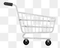 Shopping cart png element, transparent background