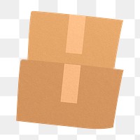 Cardboard box png element, transparent background