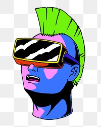 Png punk rock virtual reality, transparent background