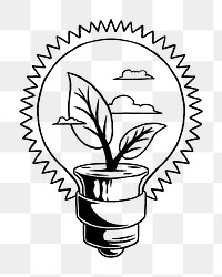 Png eco light bulb illustration, transparent background