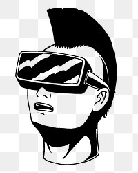 Png punk rock smart glasses illustration, transparent background