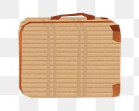 Brown luggage png element, travel collage element on transparent background