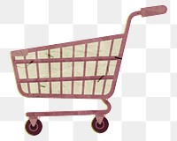 Shopping cart png element, transparent background