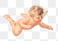 Flying cupid png element, mythical creature illustration, transparent background. Remixed by rawpixel.