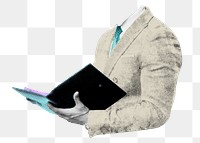 PNG headless businessman, collage remix, transparent background