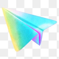 PNG gradient paper plane, transparent background