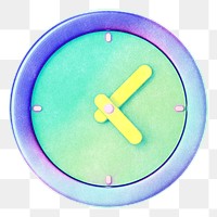 Gradient clock png time collage remix, transparent background