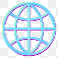 Holographic grid globe png, transparent background