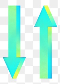 Up & down arrows png, transparent background