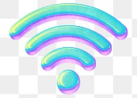 Holographic wifi icon png, transparent background