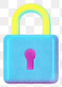 Blue padlock png security, transparent background