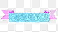 Blue ribbon banner png, transparent background