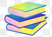 Book stack png gradient education, transparent background