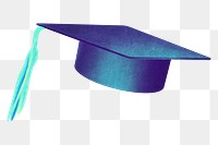 Graduation cap png gradient collage remix, transparent background