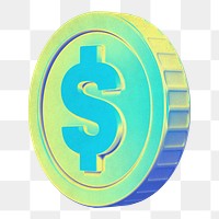 Gradient coin png finance collage remix, transparent background